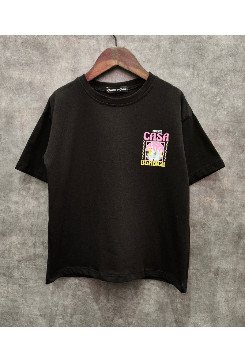 Grossiste Squared & Cubed - Tshirt oversize unisexe à impression CASABLANCA face + dos