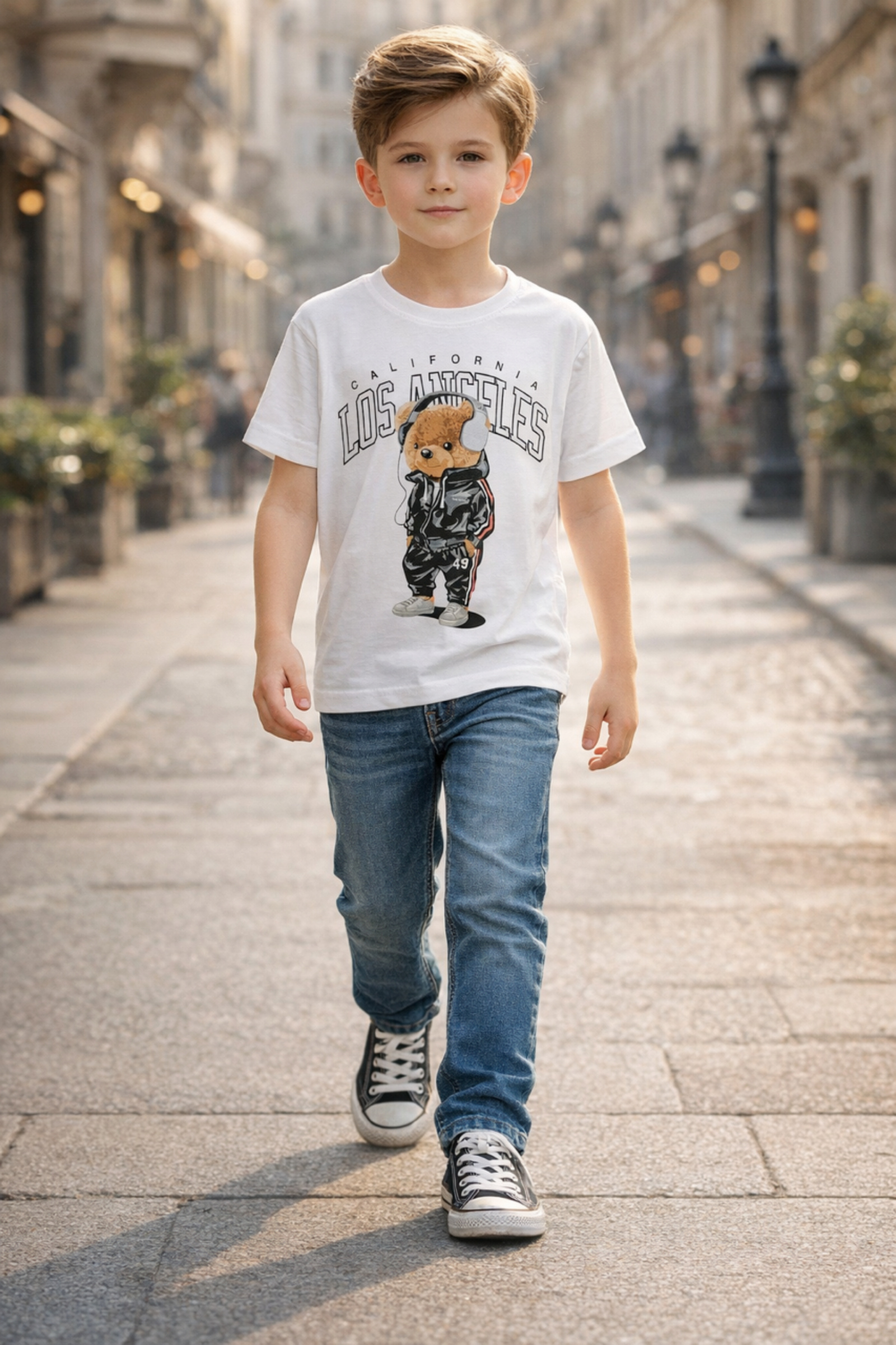 Wholesaler Squared & Cubed - Boys' cotton t-shirt with whimsical bear print