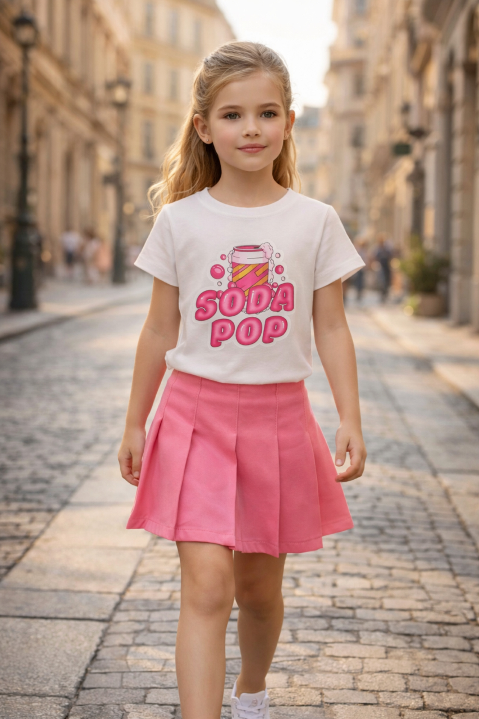 Grossiste Squared & Cubed - Tshirt en coton fille imprimé Soda Pop