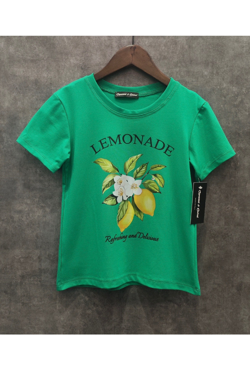 Mayorista Squared & Cubed - Camiseta de niña con impresión de limonada