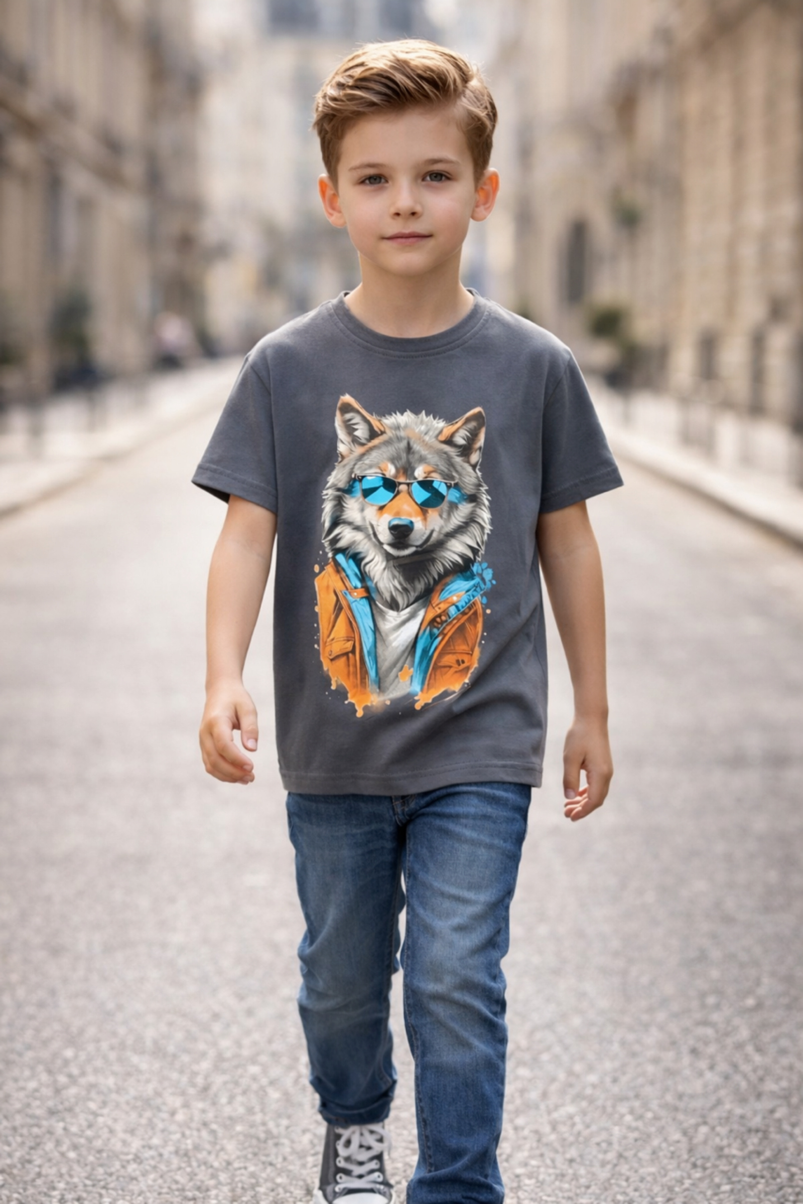 Grossiste Squared & Cubed - Tshirt garçon en coton avec imprimé ourson ludique