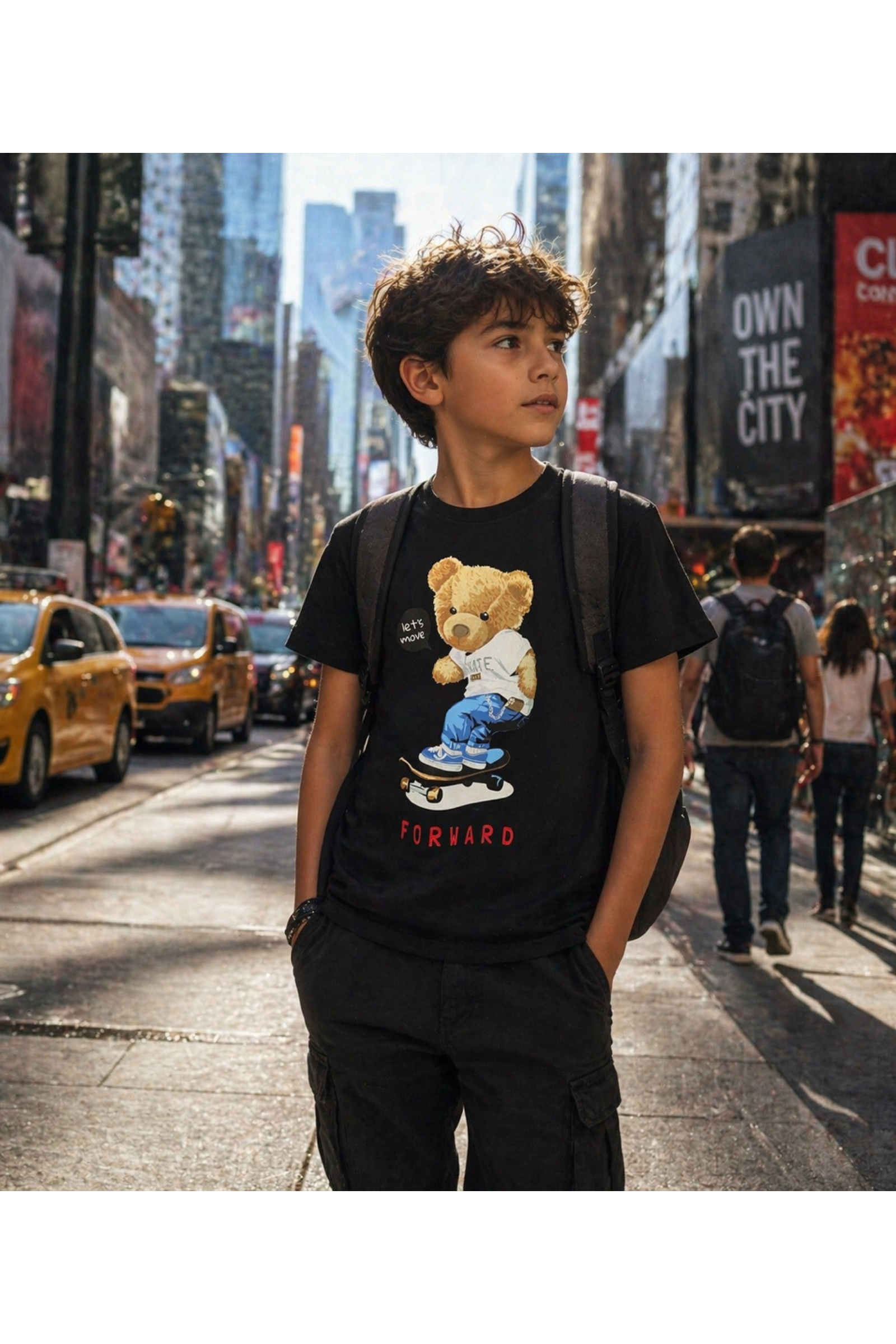 Grossiste Squared & Cubed - Tshirt en coton garçon à imprimé ourson fantaisie