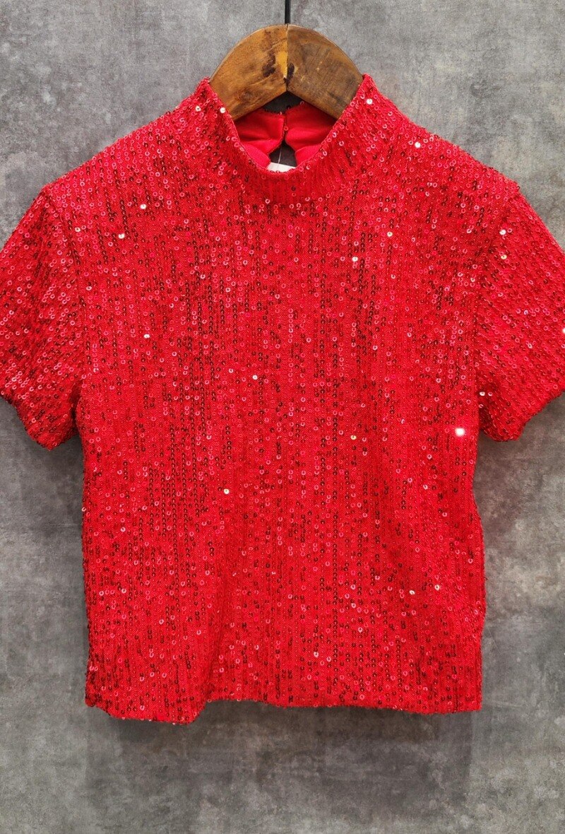 Mayorista Squared & Cubed - Short sleeves sequins top