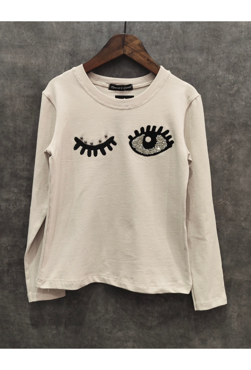 Grossiste Squared & Cubed - Tshirt à manches longues fille avec strass