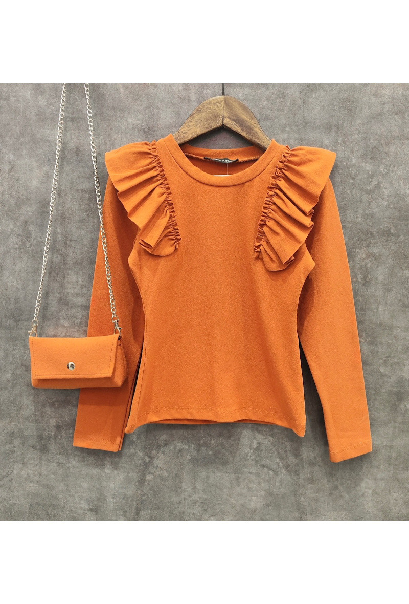 Wholesaler Squared & Cubed - Girl top with ruffles + matching bag