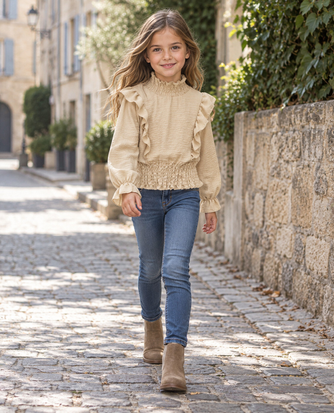 Grossiste Squared & Cubed - Blouse à volants fille avec col victorien