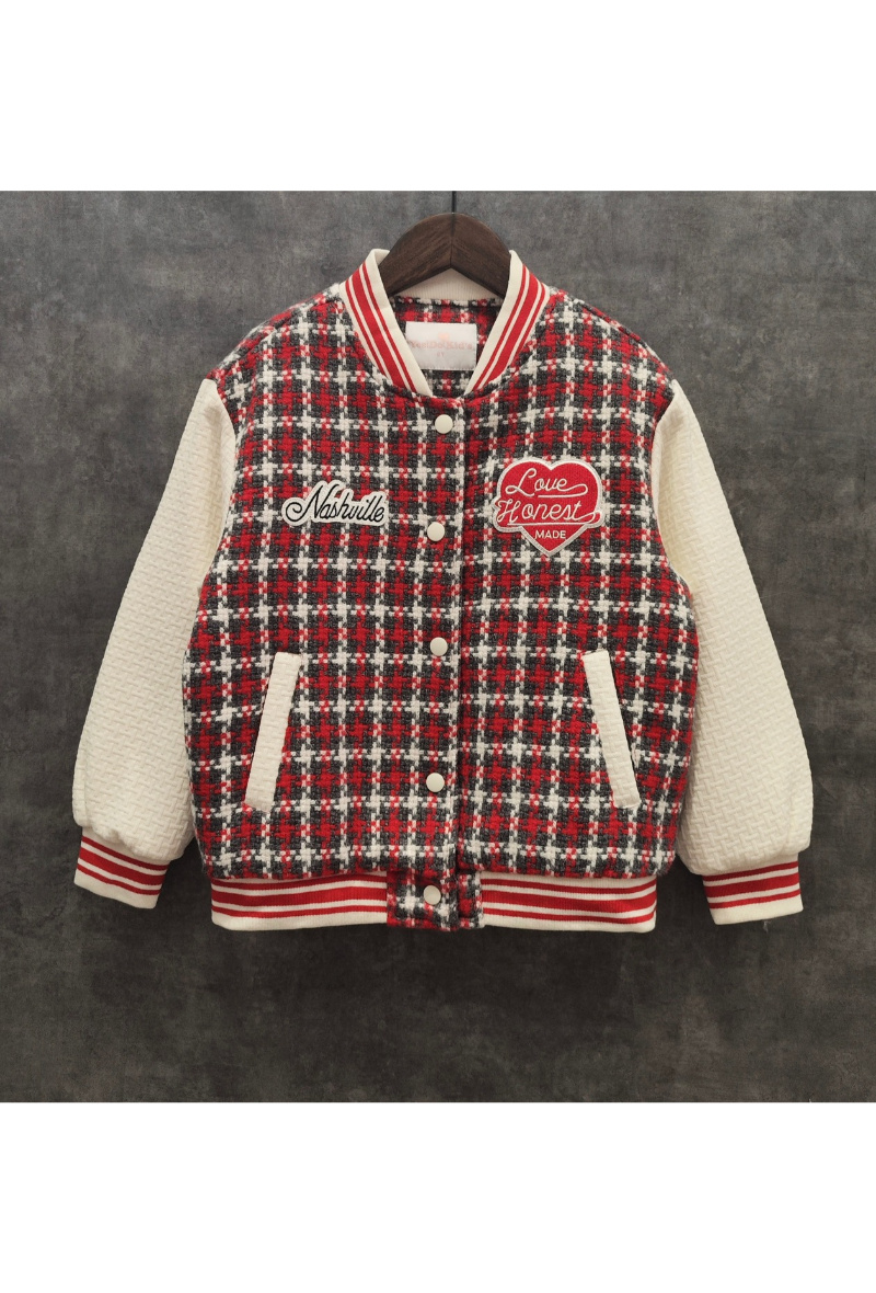 Grossista Squared & Cubed - Giacca teddy in tweed universitario per bambina