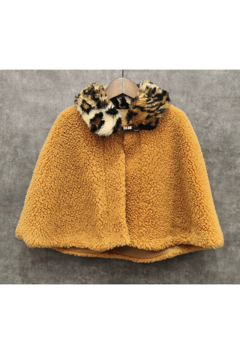 Wholesaler Squared & Cubed - cape in sheepskin material with leopard-colored collar