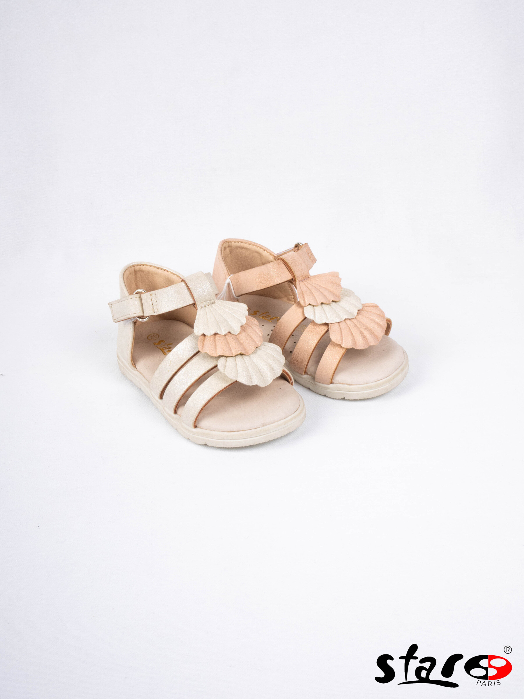 Wholesaler Star Paris - First step girl sandals, leather sub-foot