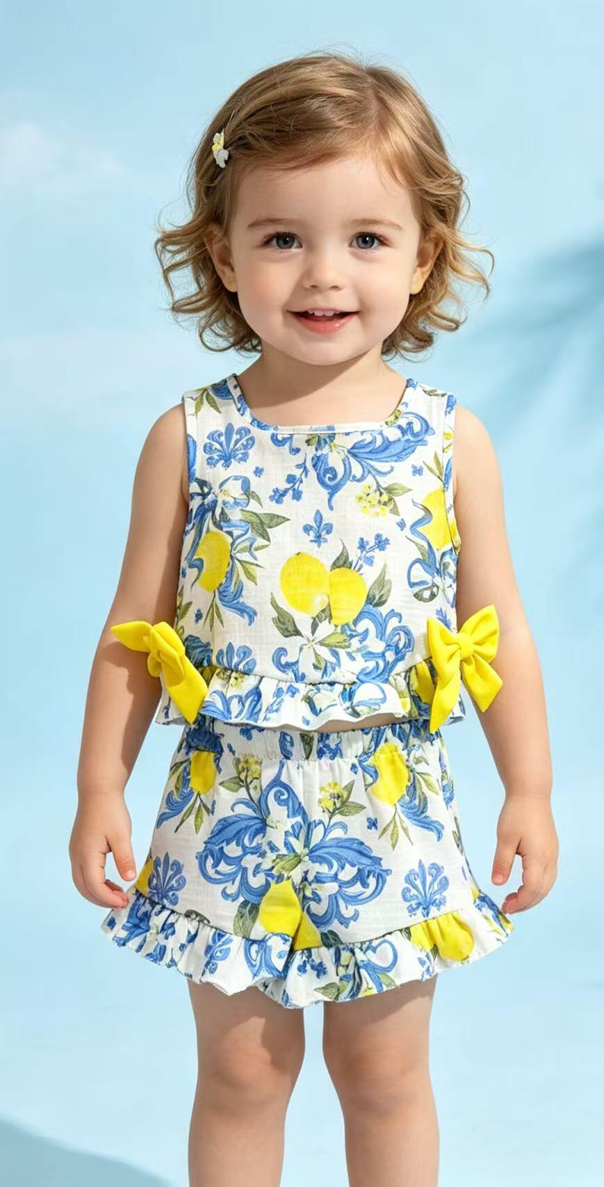 Wholesaler Tiffany fashion - PRINTED SET IN VERY FRESH AND CHEERFUL COTTON FABRIC. FOR CHILDREN AGED ONE TO SIX