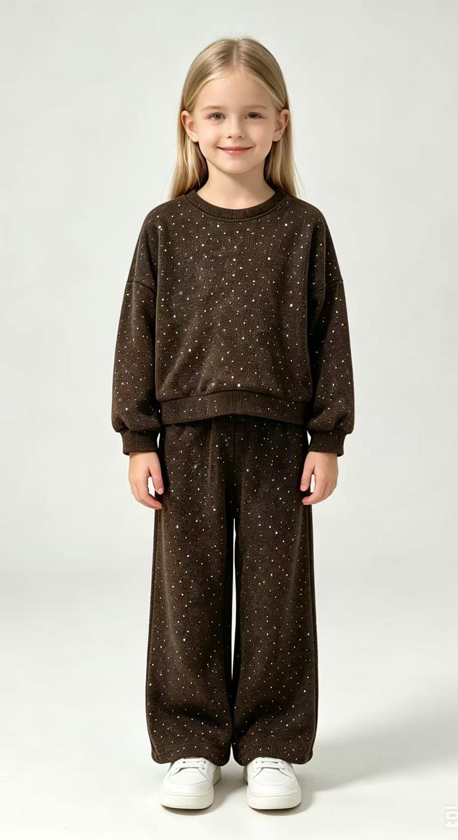 Grossiste Tiffany fashion - Ensemble 2 pièces pour fille avec strass. Élégant et à la mode. Doux, confortable et parfait pour un look casual chic.