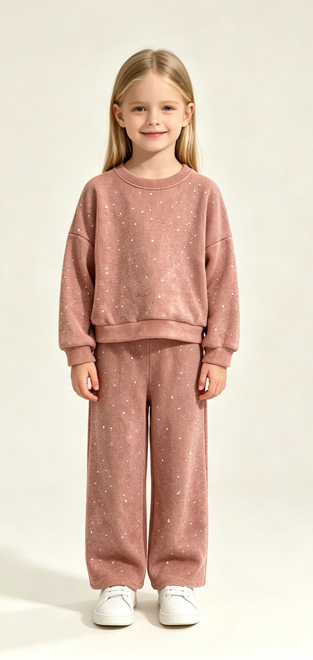 Mayorista Tiffany fashion - Conjunto de 2 piezas para niña con strass. Elegante y a la moda. Suave, cómodo y perfecto para un look casual chic.