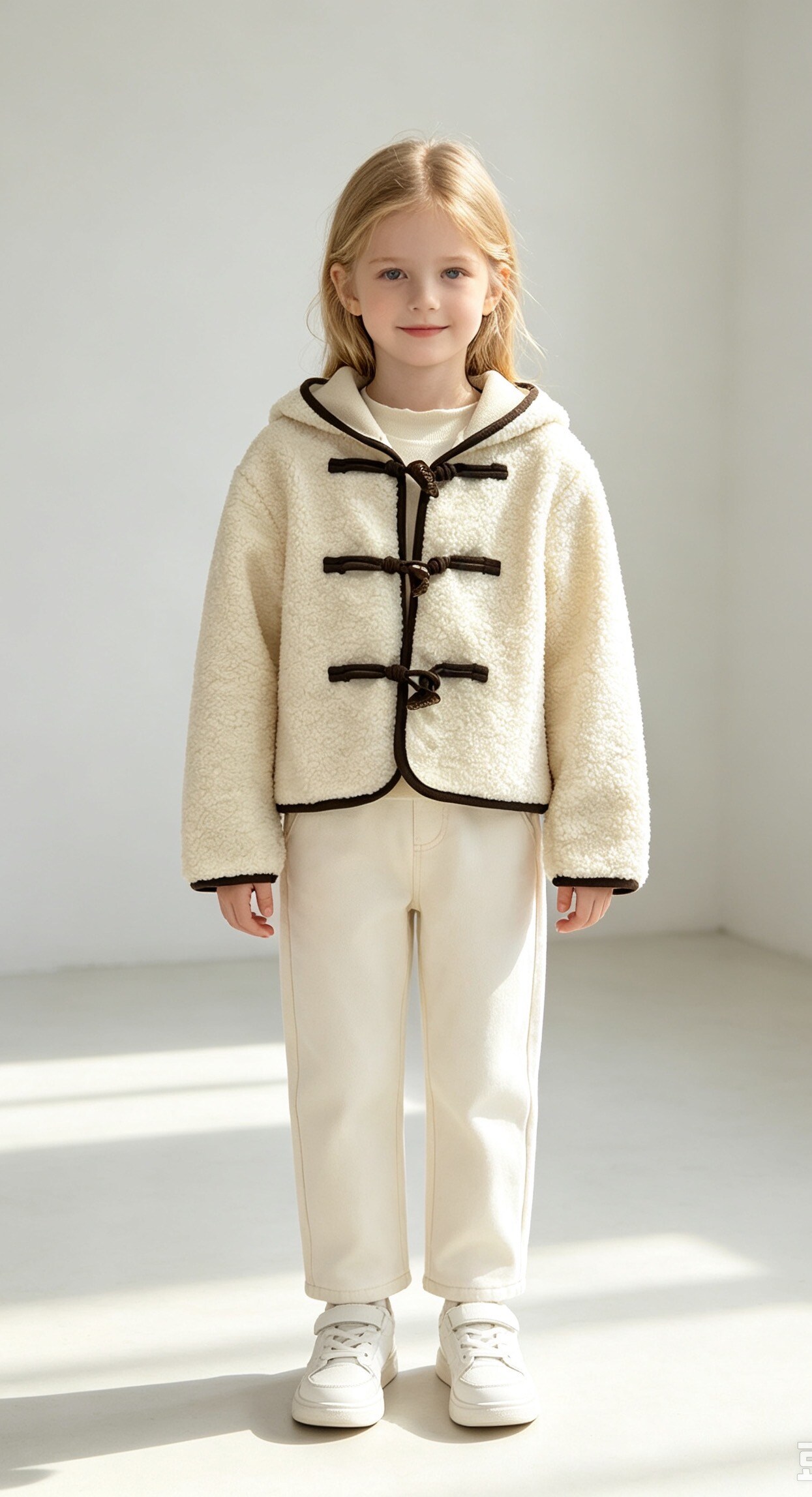 Großhändler Tiffany fashion - Mädchen Teddyjacke mit Kapuze und Knebelverschluss: warm, weich und super trendy, erhältlich in drei Farben (Größe 4-14 Jahre).