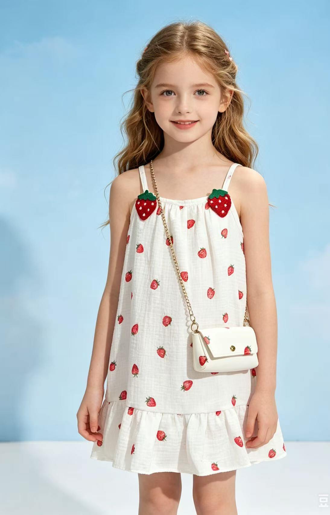 Großhändler Tiffany fashion - KLEID AUS BAUMWOLLE MIT DRUCK. MIT LUSTIGEN FRUCHTAPPLIKATIONEN