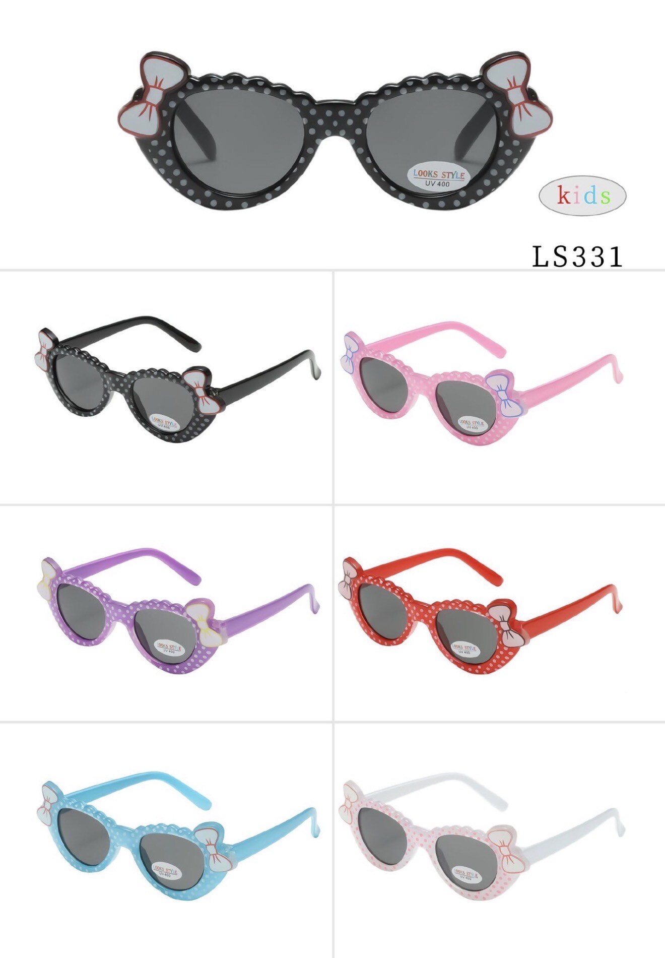 Großhändler Victoria EL - Sonnenbrille mit Punkten und Schleife für kleine Mädchen