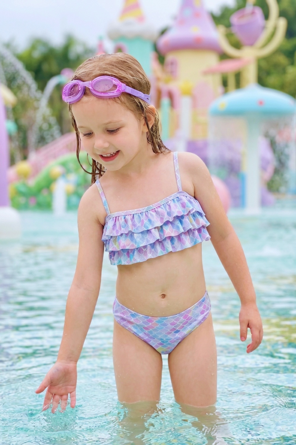 Grossiste Vidoya Swimwear - Bikini fille Sirène Bandeau à Froufrous