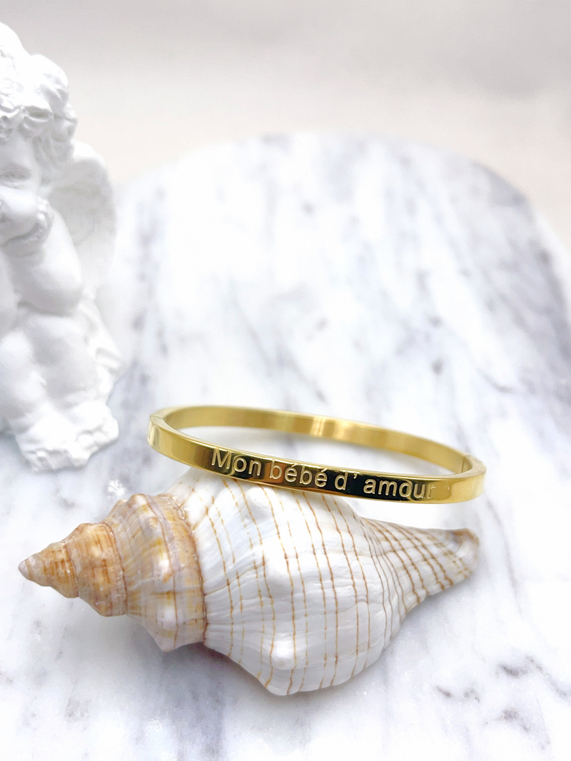Grossiste WEC - BRACELET MESSAGE "Mon bébé d'amour" EN ACIER ENFANT