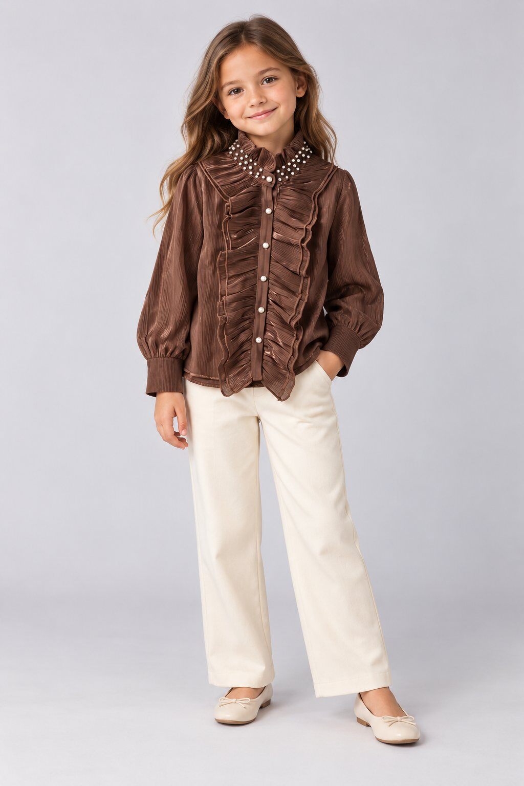 Wholesaler Yoyo S. - Ruffle blouse with embellished collar