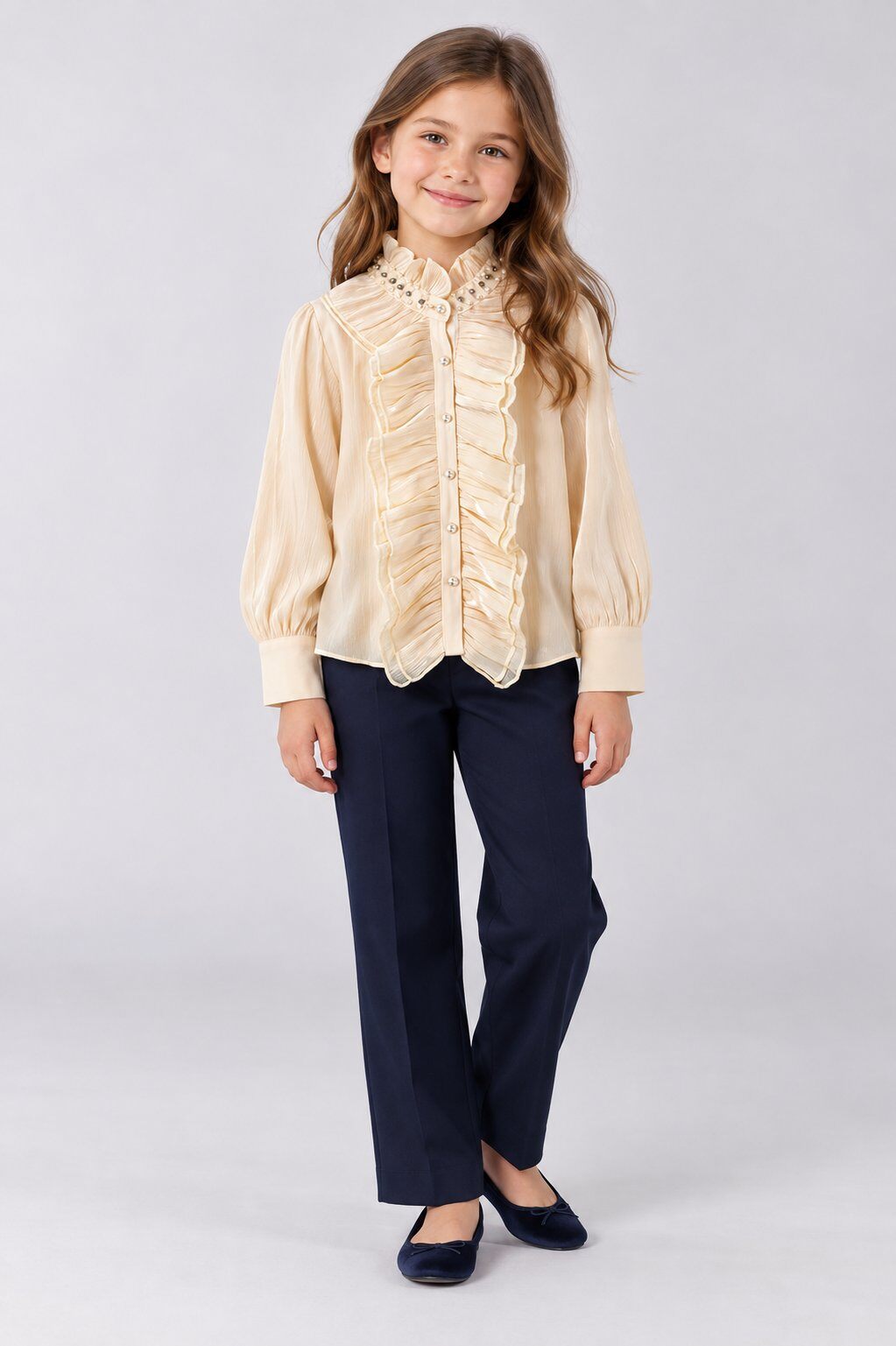 Wholesaler Yoyo S. - Ruffle blouse with embellished collar