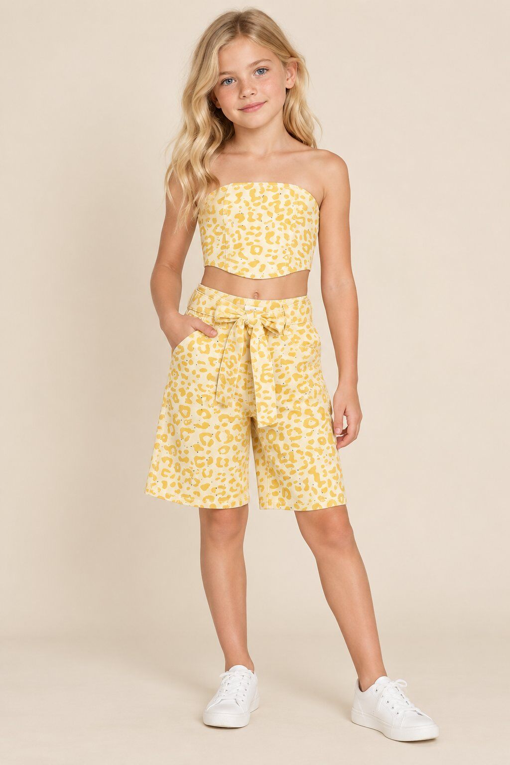 Mayorista Yoyo S. - Conjunto de bandeau de leopardo y short