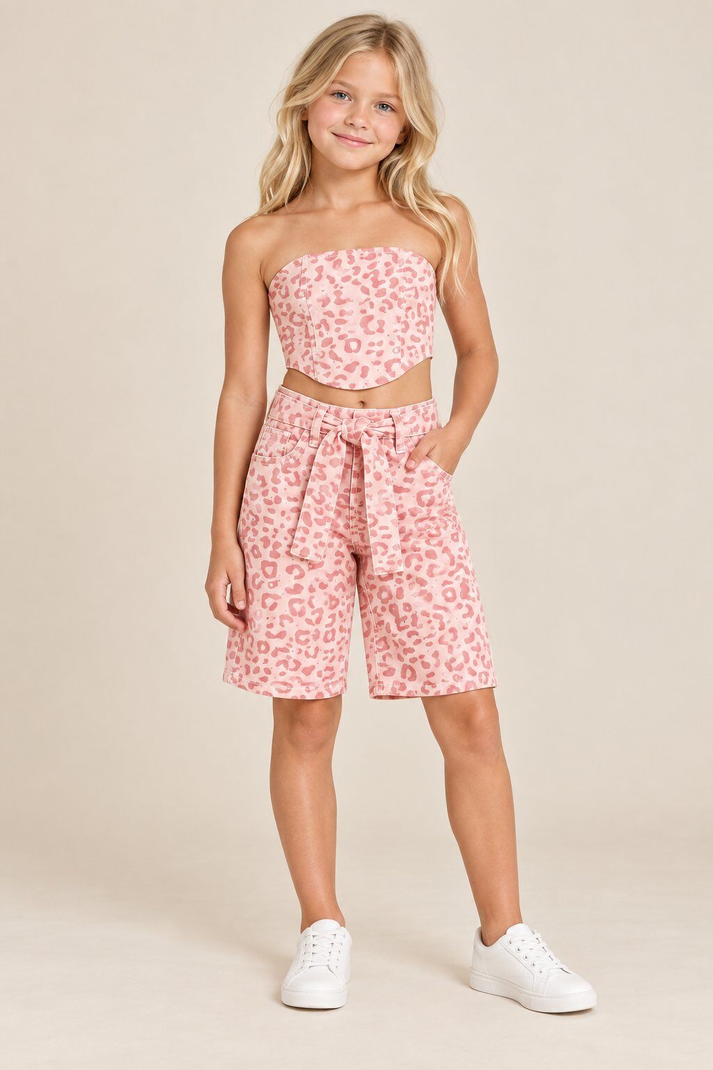 Wholesaler Yoyo S. - Leopard-print bandeau and shorts set