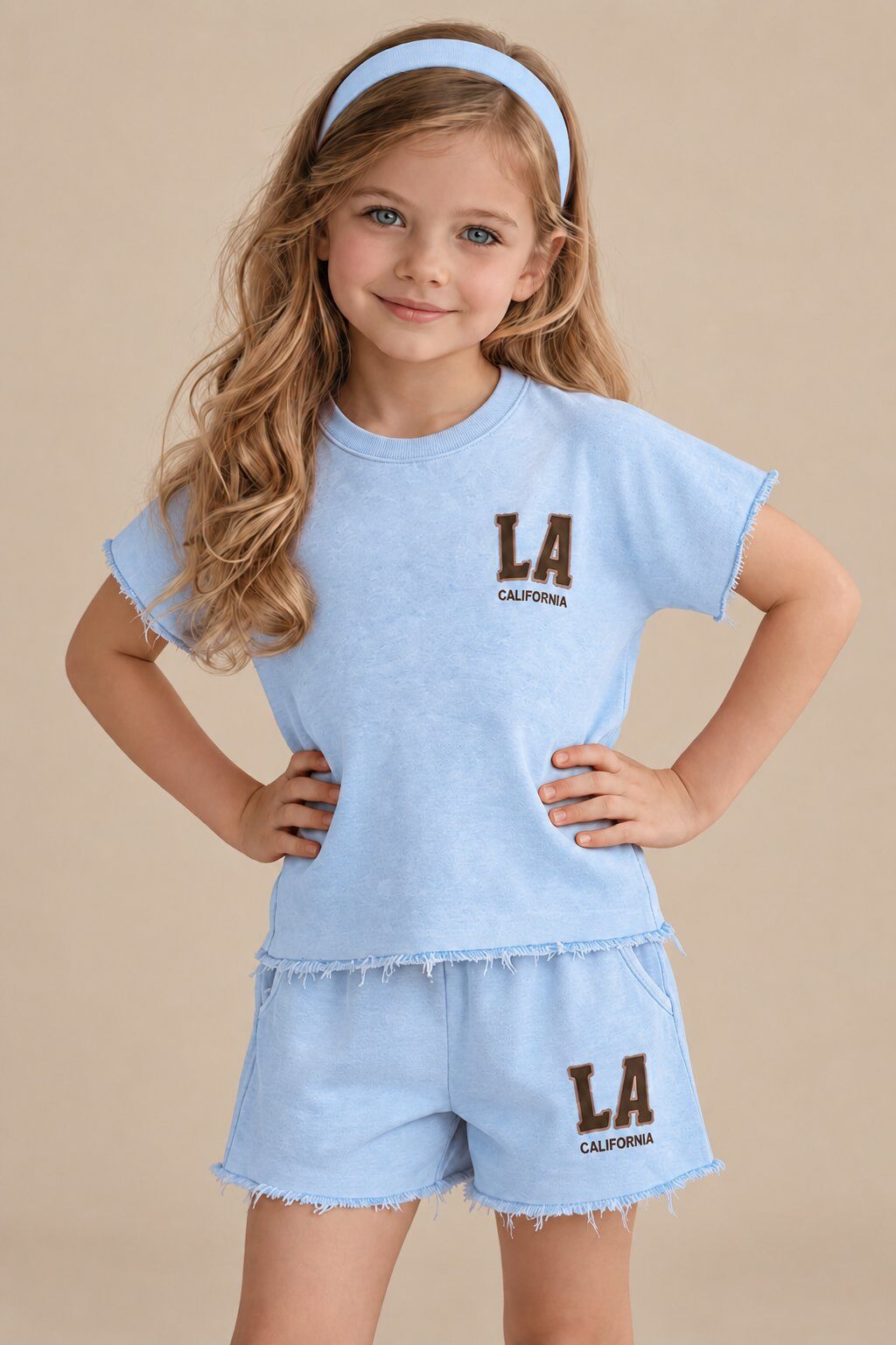 Wholesaler Yoyo S. - "LA California" T-shirt and shorts set