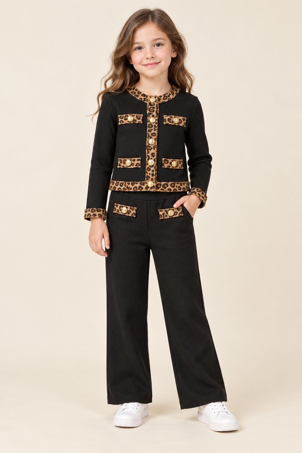 Wholesaler Yoyo S. - Knit set with leopard details