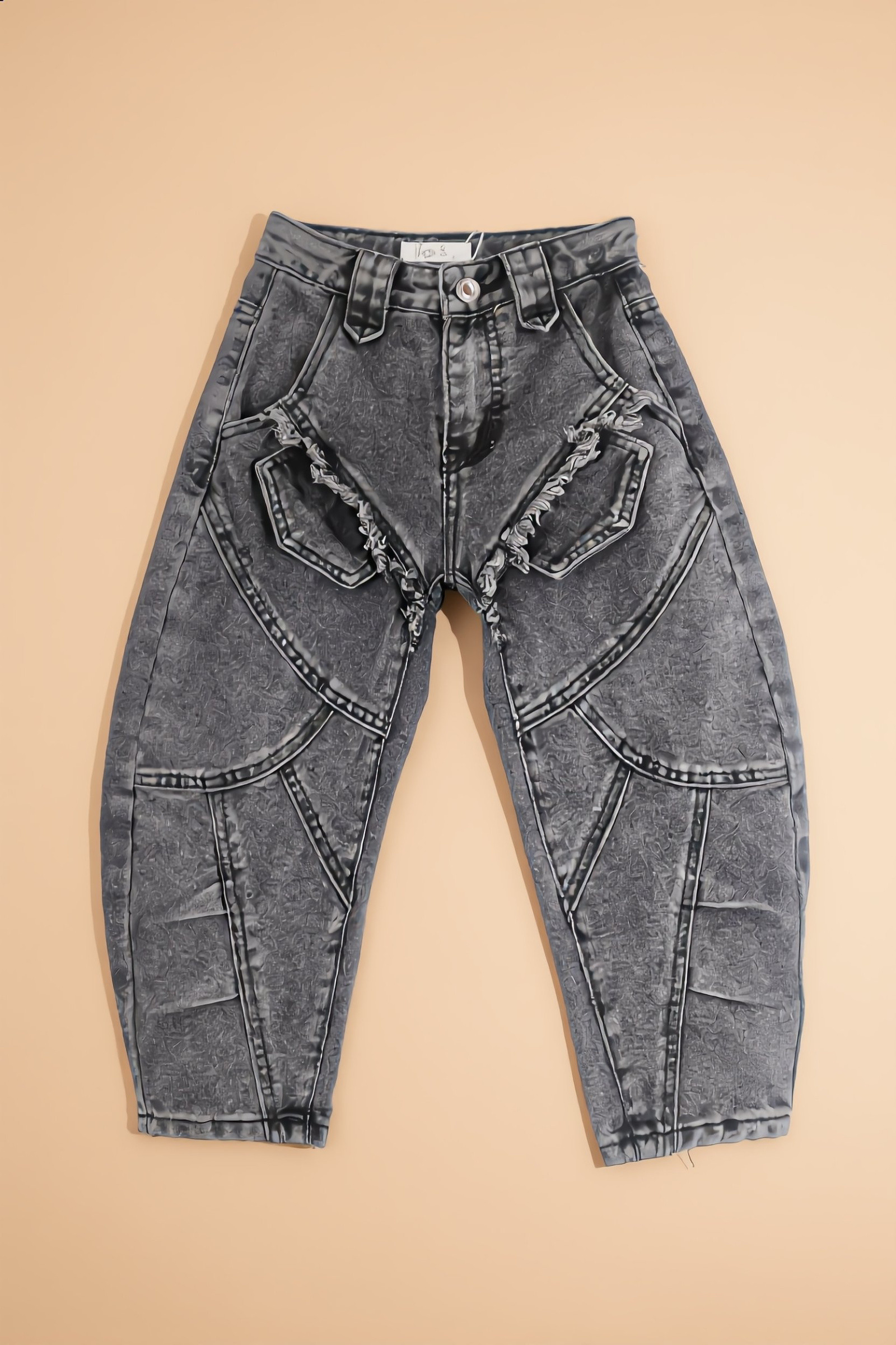 Grossiste Yoyo S. - Pantalon Cargo Denim à Détails Déchirés