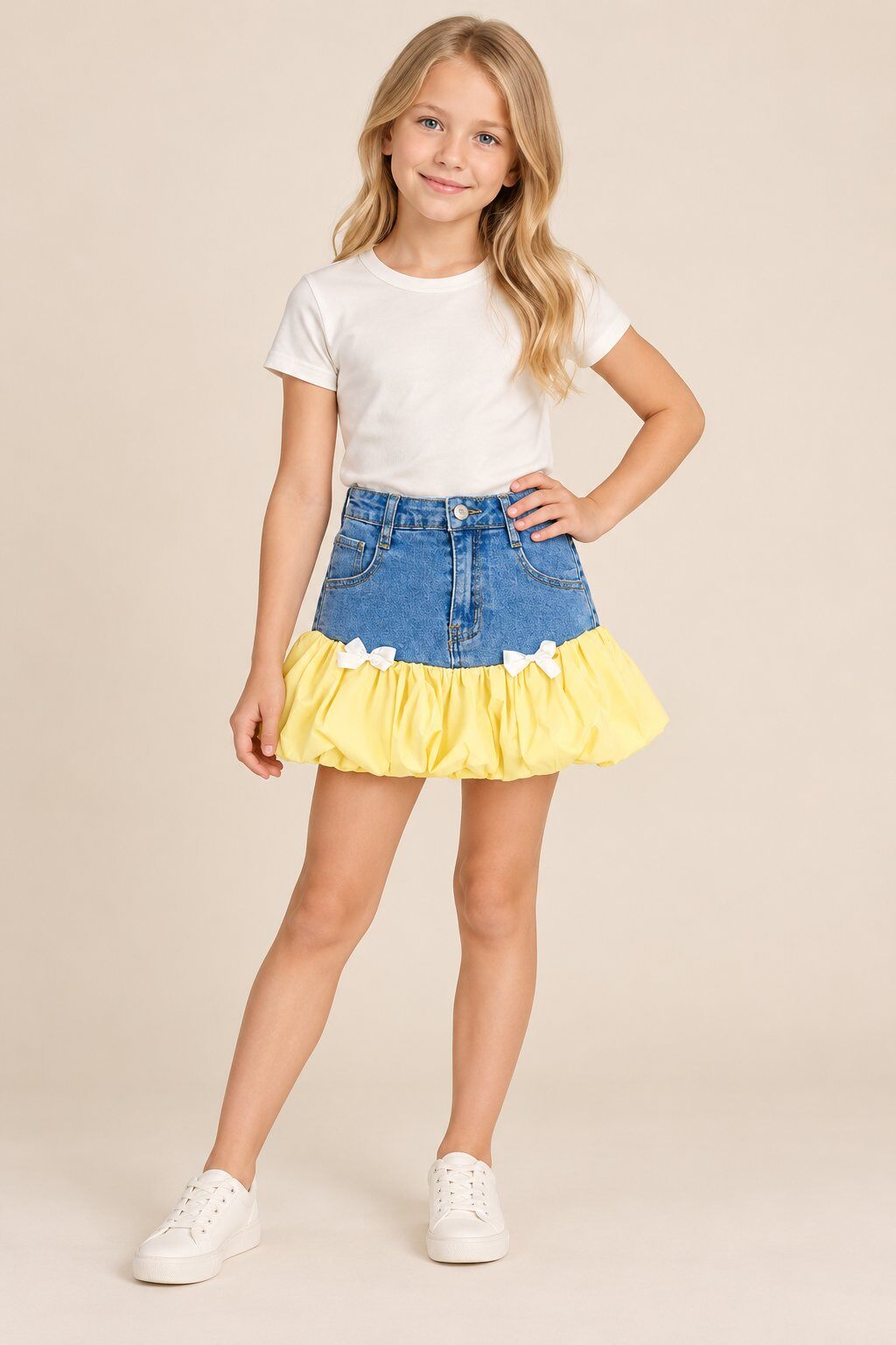 Wholesaler Yoyo S. - Denim skirt with fabric frill