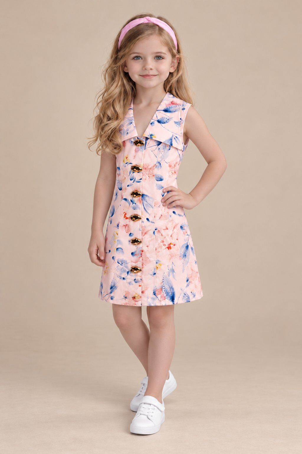 Wholesaler Yoyo S. - Sleeveless floral shirt dress
