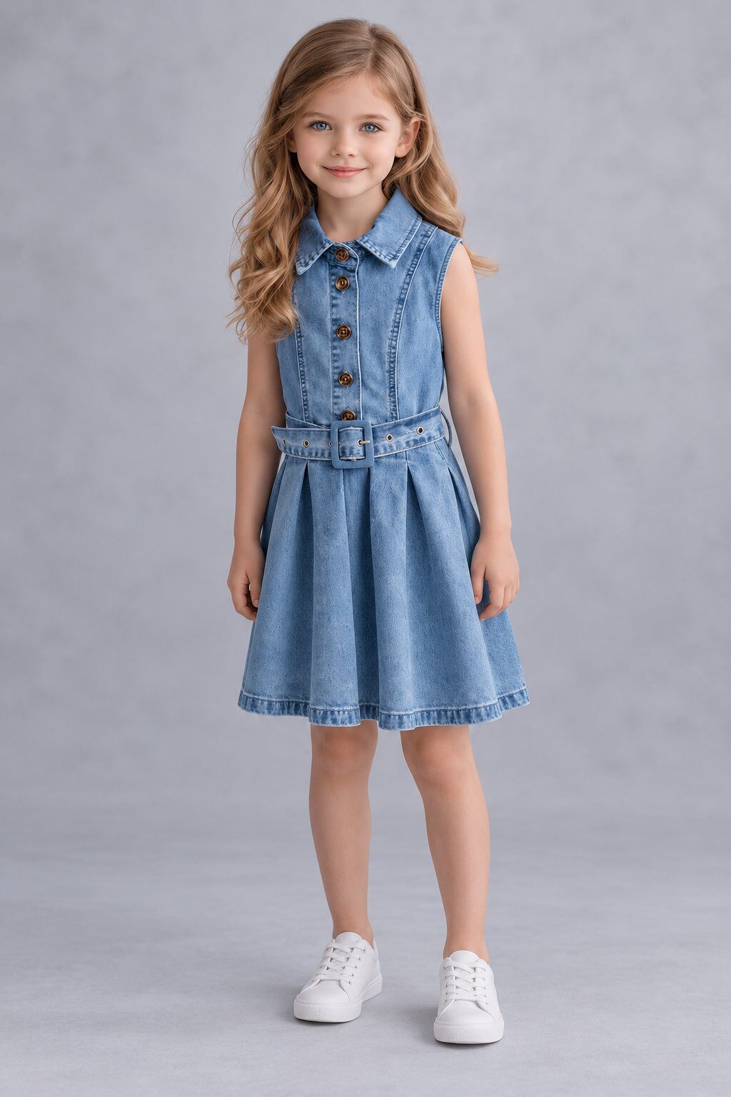 Wholesaler Yoyo S. - Sleeveless collared dress with belt