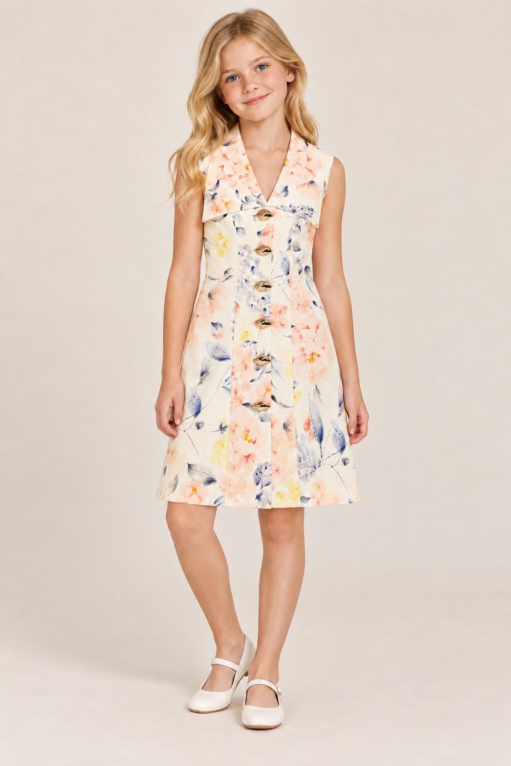 Mayorista Yoyo S. - Vestido camisero floral sin mangas
