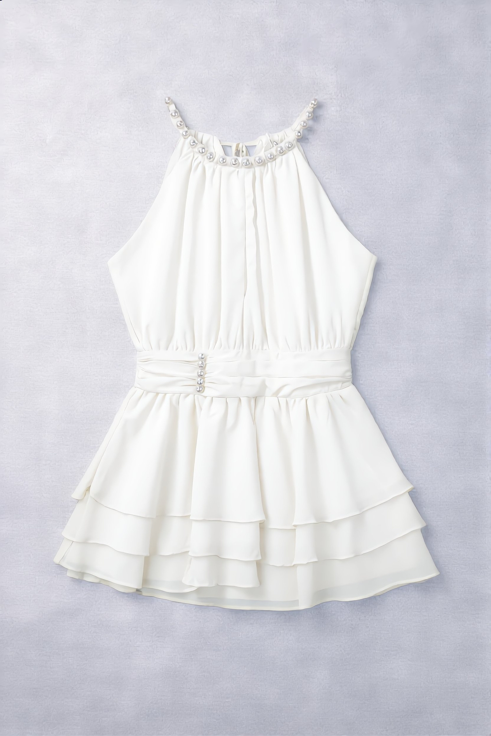 Großhändler Yoyo S. - Mädchenfestkleid mit Rüschen und Perlen