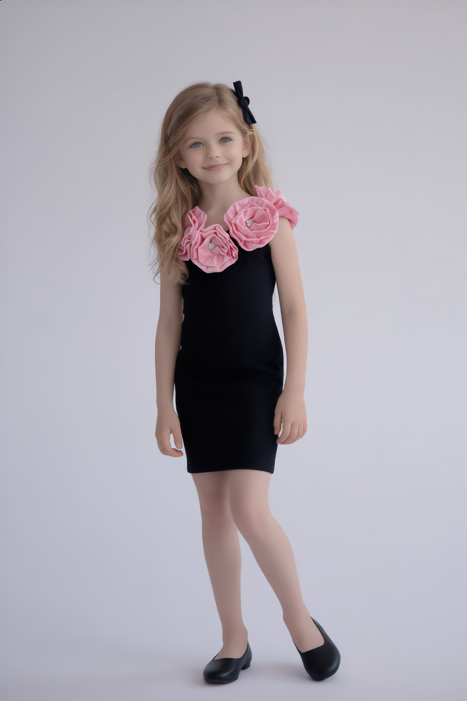Großhändler Yoyo S. - Mädchenkleid - 3D-Blumen & Strass
