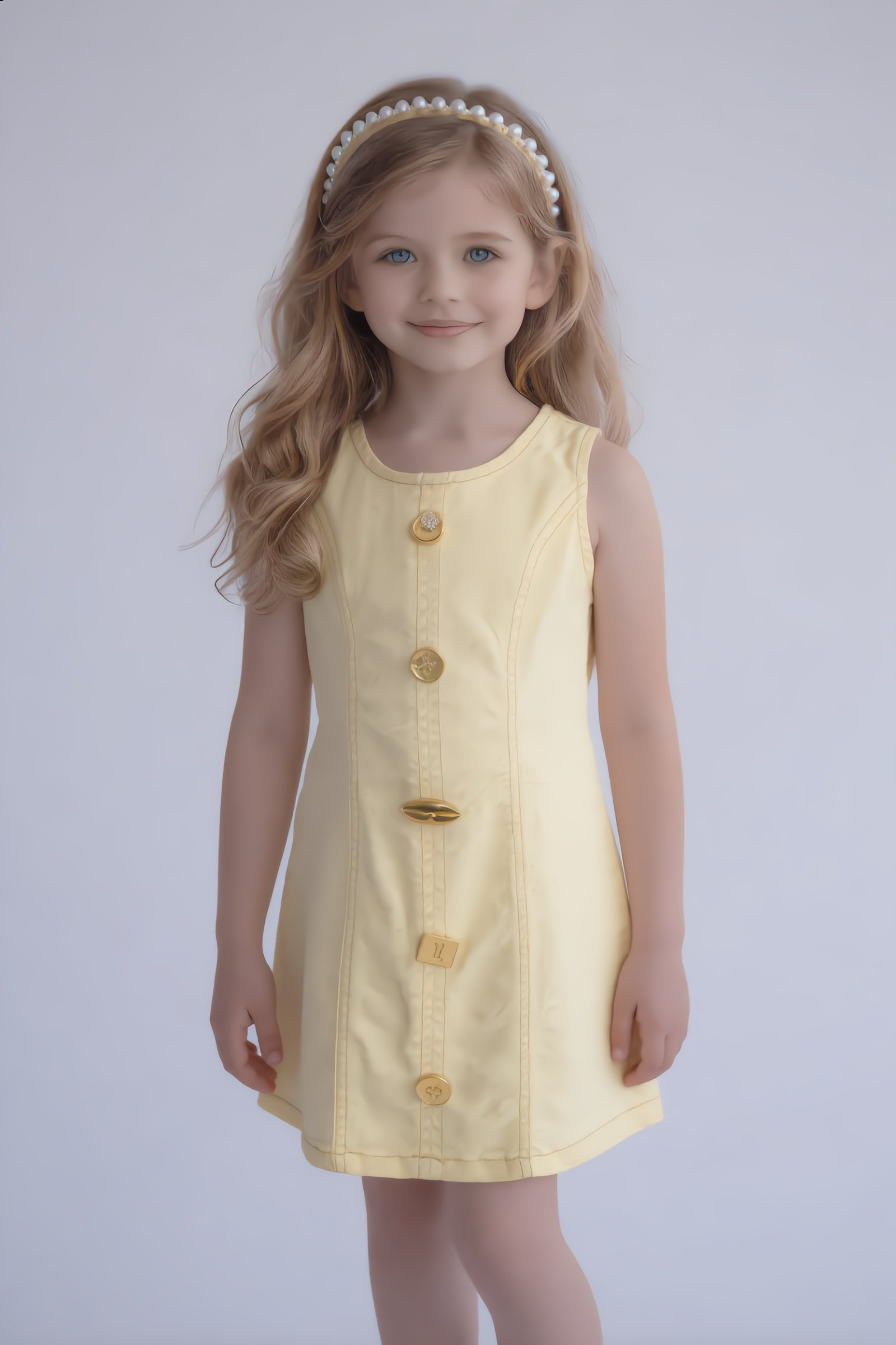 Grossiste Yoyo S. - Robe Sans Manches à Boutons Dorés