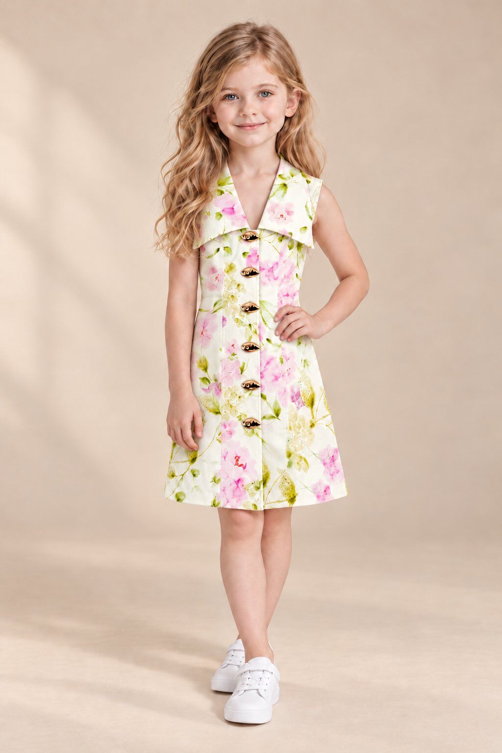 Wholesaler Yoyo S. - Sleeveless floral shirt dress