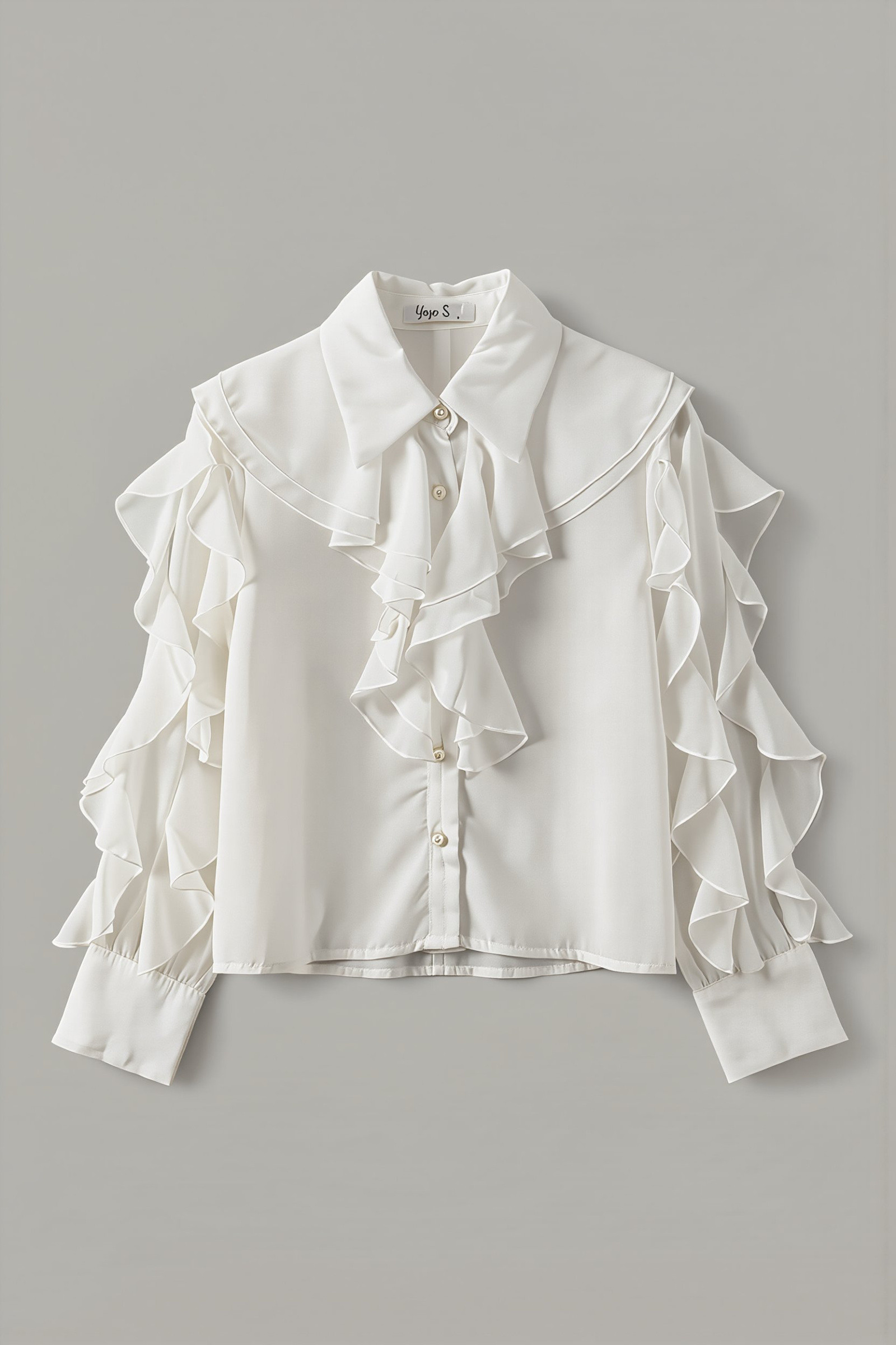 Wholesaler Yoyo S. - Pearl-Embellished Ruffle Blouse