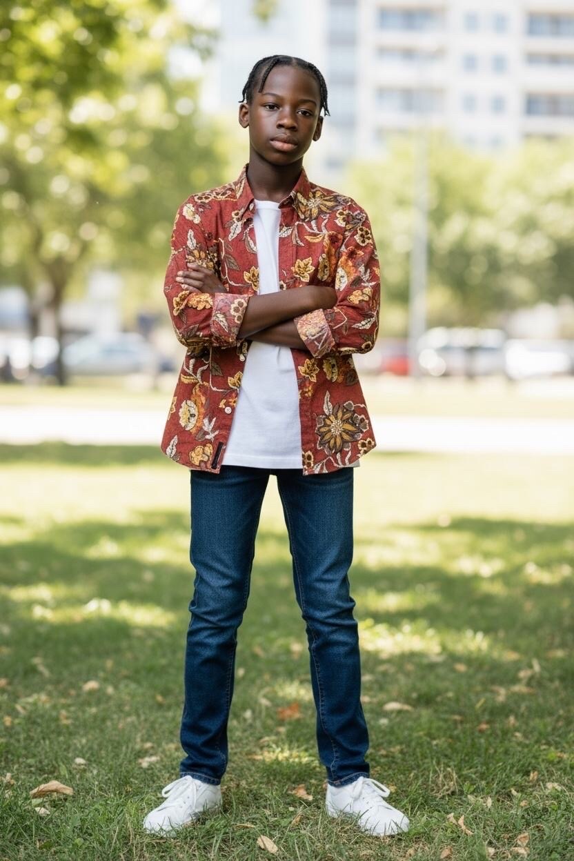 Grossiste Yves Enzo Paris - Chemise STRETCH enfants motifs BOHEMIA - 6 à 16 ans