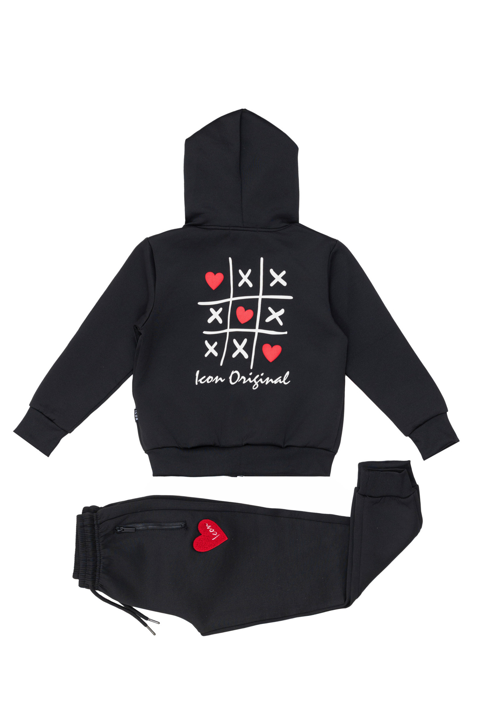 Wholesaler Boomkids - Kids' tracksuit set with heart pattern