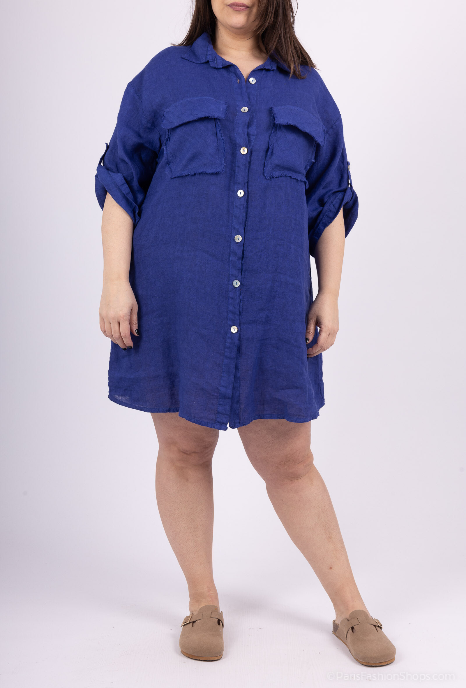 Wholesaler 123LINO - Large wave shirt oversed Maches3/4 and two pockets