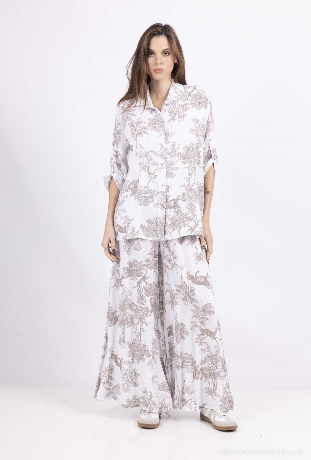 Wholesaler 123LINO - ANIMAL PRINT SHIRT AND TROUSERS
