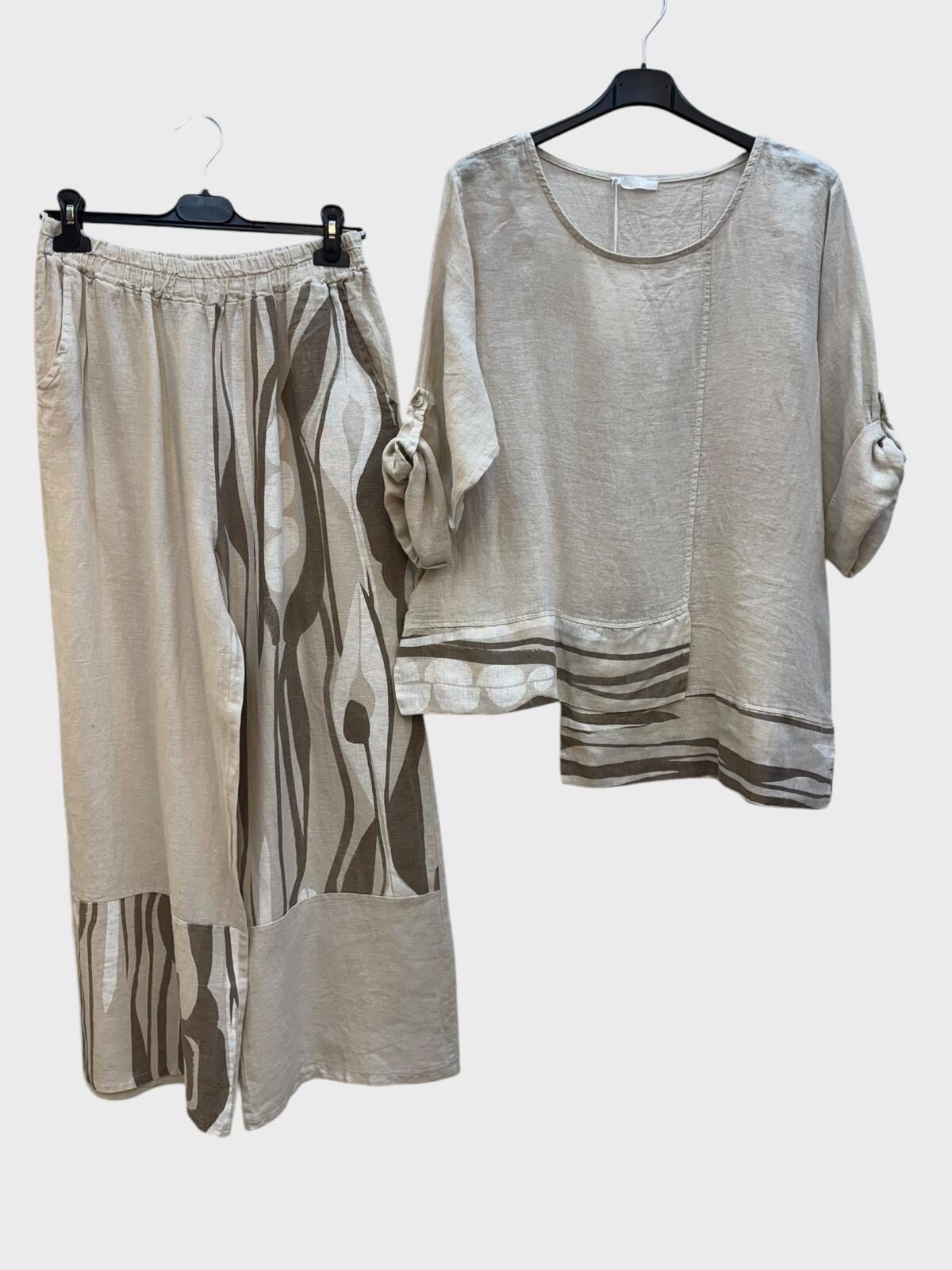 Wholesaler 123LINO - Long sleeve tunic rod collar and pants with two pockets