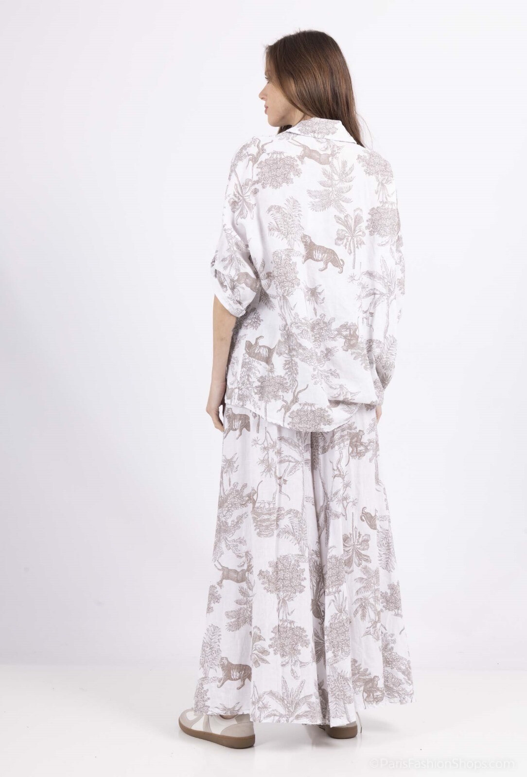 Wholesaler 123LINO - animal print linen pants