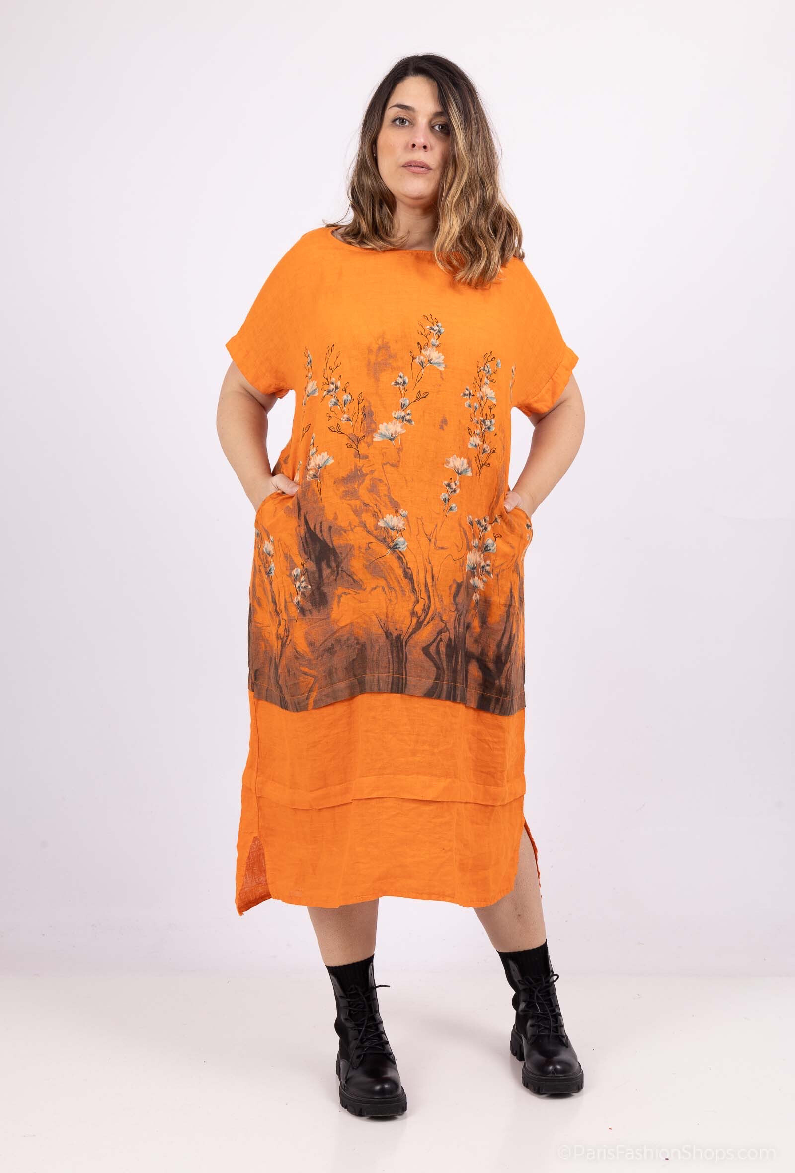 Wholesaler 123LINO - Short sleeve floral dresses