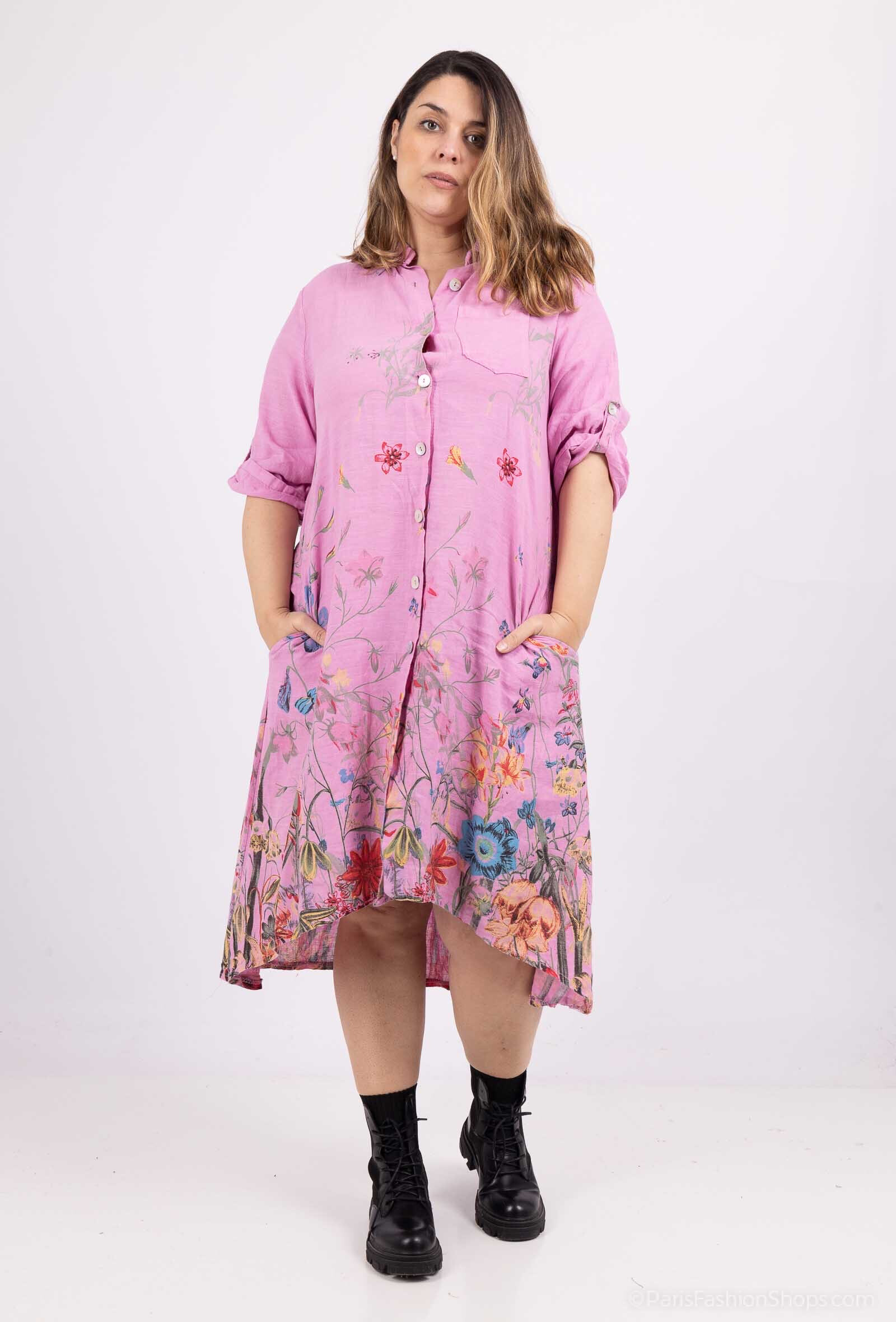 Wholesaler 123LINO - floral print shirt dress