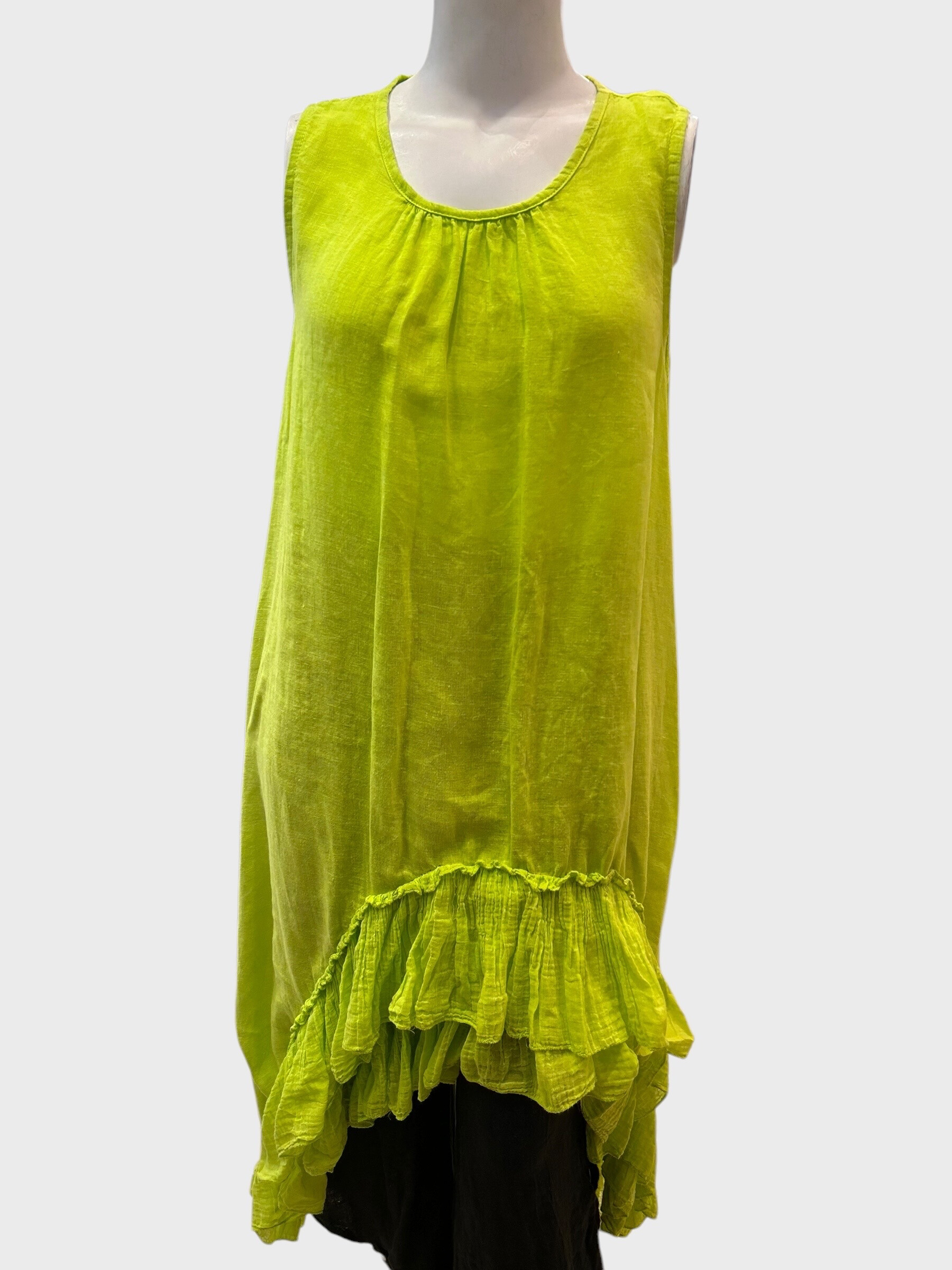 Wholesaler 123LINO - SLEEVELESS ROUND NECK DRESS WITH TWO INVISIBLE POCKETS