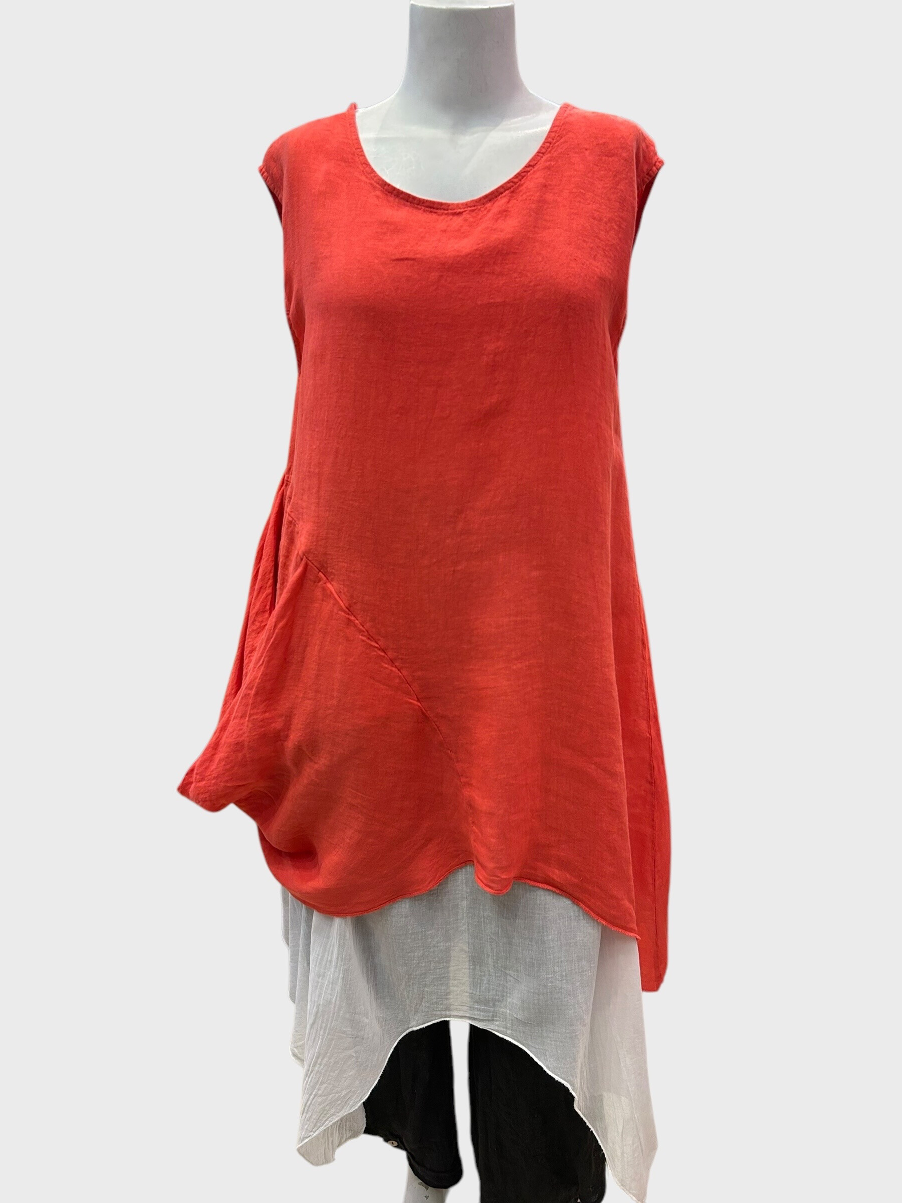Wholesaler 123LINO - SEPARATE TWO PIECE SLEEVELESS MID-LENGTH HIGH COLLAR DRESS