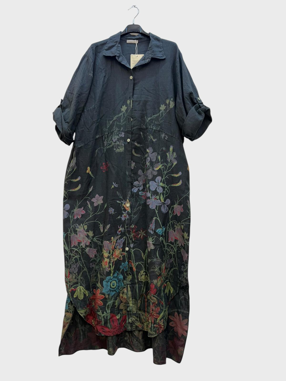 Wholesaler 123LINO - Long shirt dress with floral print