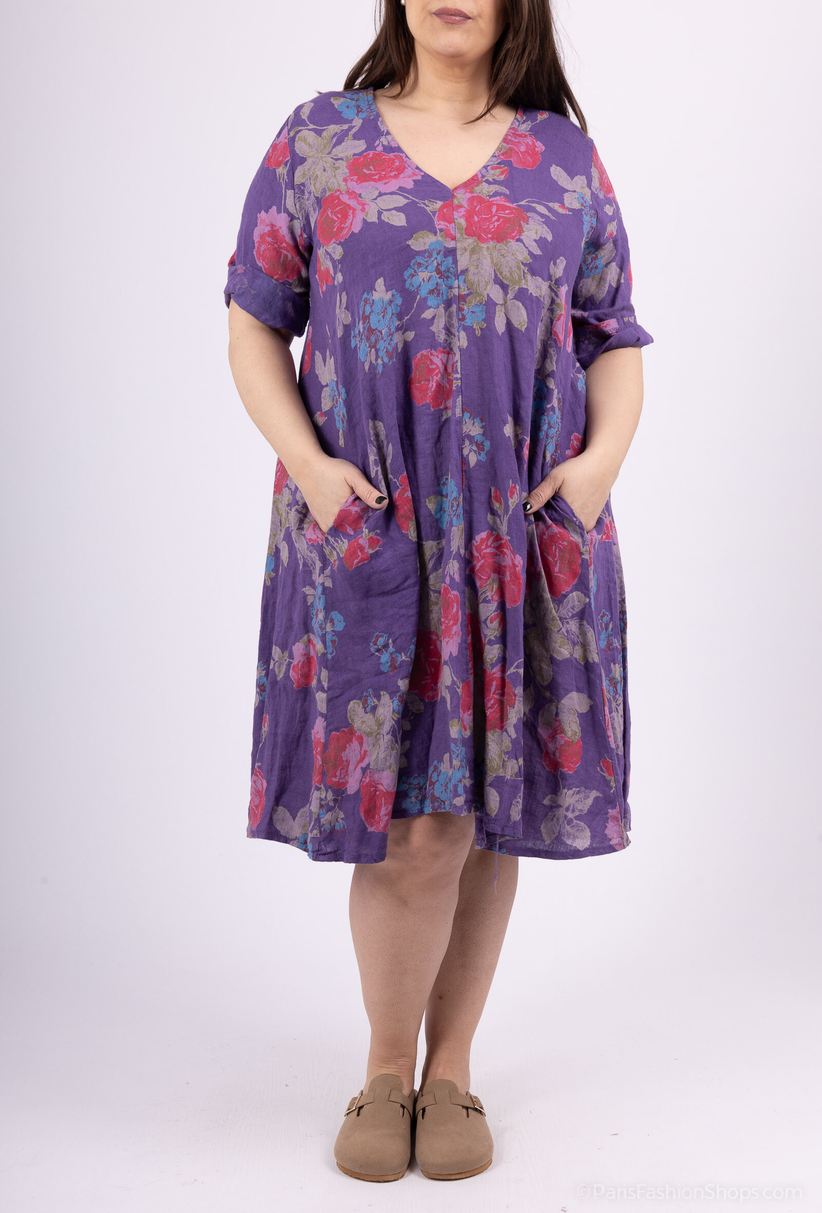 Wholesaler 123LINO - Fleur-Lin Flower Mid Long Print Dress