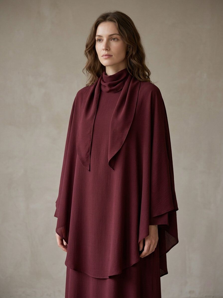 Wholesaler 168 Fashion - Elegant Set with Maxi Dress and Integrated Coordinated Scarf